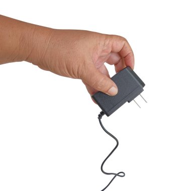 Bir Black Electric ac 'i DC adaptörüne tut.