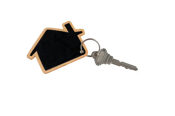 Casa Negra Con Camino Keychain Clipping —  Fotos de Stock