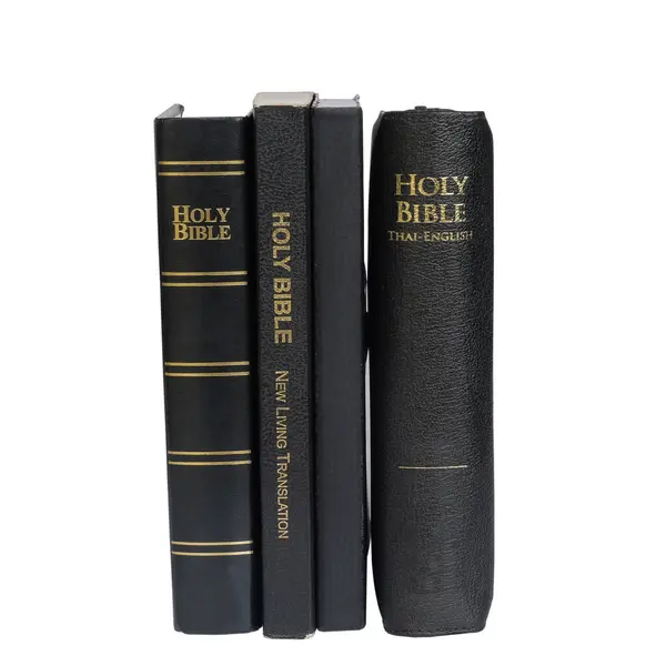 Böcker Bibeln White Clipping Väg — Stockfoto