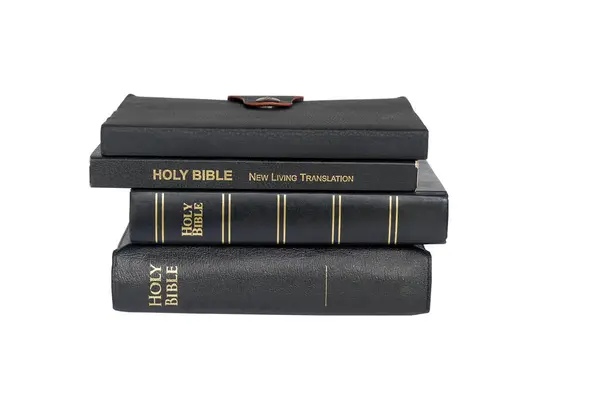 Böcker Bibeln White Clipping Väg — Stockfoto