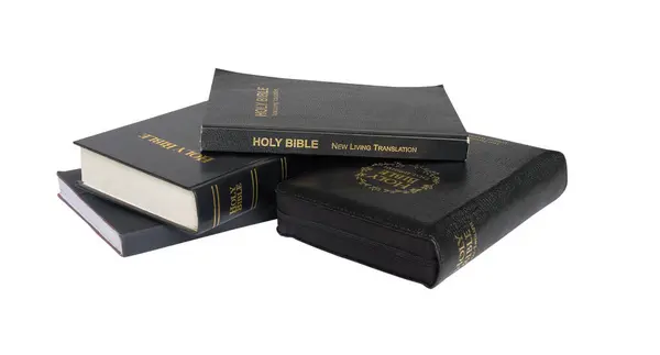 Könyvek Biblia Fehér Clipping Útvonal — Stock Fotó