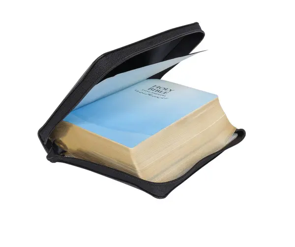 Livros Abertos Bíblia Mão Caminho White Clipping — Fotografia de Stock