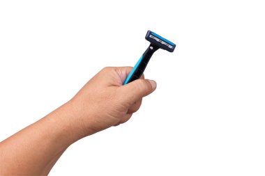 Tek kullanımlık tıraş bıçağı elde. Kesme yolu.