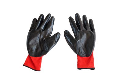 Koruma ve güvenlik için siyah bahçe eldivenleri..