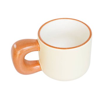 Beyaz saplı seramik kahve fincanı. .