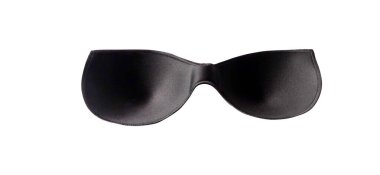 Beyaz arkaplanda siyah pamuklu sütyen.