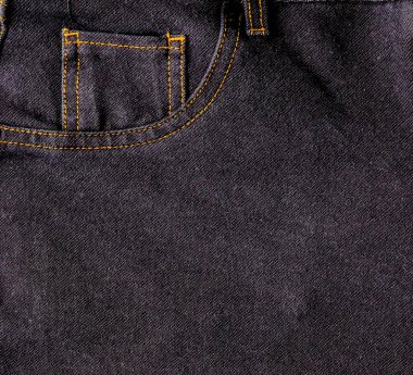 Siyah kot kumaş dokusu, kot pantolon arka planı.