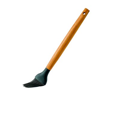 Beyaz arkaplanda silikon fırça Kitchenware.