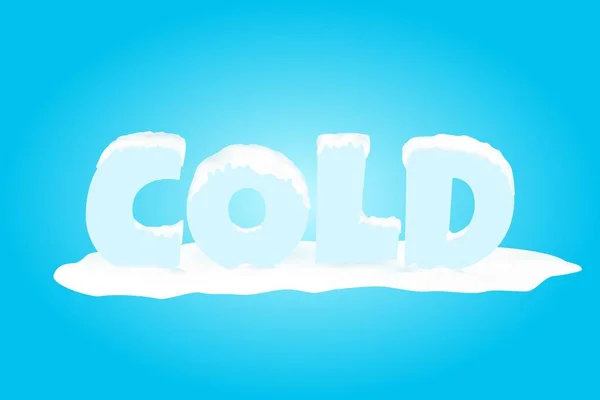 Cold Snow Single Word Blue Background Vector Illustration Website Graphic — Stock Vector