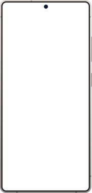 Ön taraftaki android cep telefonu ya da akıllı telefon modeli. tasarım ögesi için cep telefonu modelleme teknolojisi vektör çizimi grafiği.