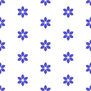 Şeffaf arkaplanda mor taç yaprakları olan kusursuz soyut çiçek deseni. Katı siyah bir arkaplanda simetrik ızgara düzeninde düzenlenmiş canlı mor bir renk. Soyut çiçek tasarımı modern bir eser sunuyor..