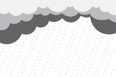 Düşen Yağmur Damlaları İllüstrasyonlu Kara Yağmur Bulutları, soyut hava konsepti. 