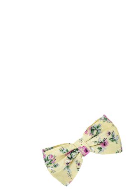 Beyaz arkaplanda izole edilmiş çiçekli papyon