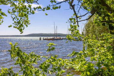 = = = Berlin Friedrichshagen am Mggelsee = = = = Berlin su sporları sezonunun başlangıcı (124); Berlin limanında bahar havasında yelkenli tekneler ve deniz manzaralı deniz manzaralı yat marinaları da sabah erkenden denize açılır.