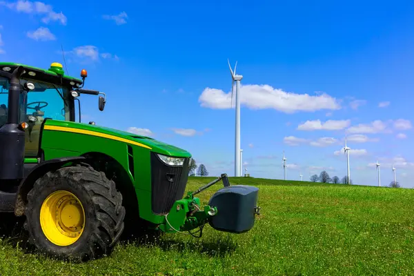 stock image Modern agriculture in Germany | organic farming and renewable energy generation in a mix | EU-funded