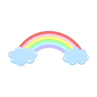 Parlak gökyüzü ve renkli gökkuşaklarıyla dolu