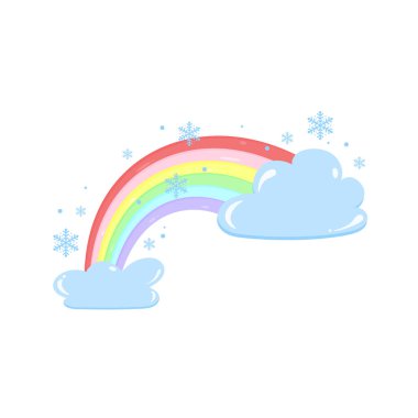 Parlak gökyüzü ve renkli gökkuşaklarıyla dolu