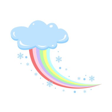 Parlak gökyüzü ve renkli gökkuşaklarıyla dolu