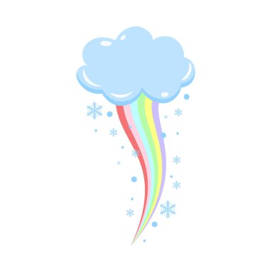 Parlak gökyüzü ve renkli gökkuşaklarıyla dolu