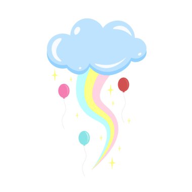 Parlak gökyüzü ve renkli gökkuşaklarıyla dolu