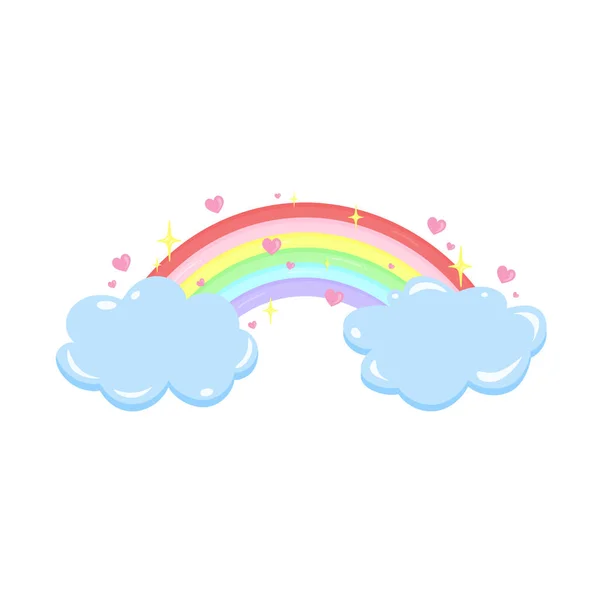 明るい空とカラフルな虹でいっぱい — ストックベクタ