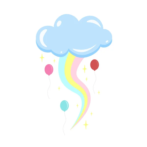 Strahlender Himmel Und Voller Bunter Regenbögen — Stockvektor