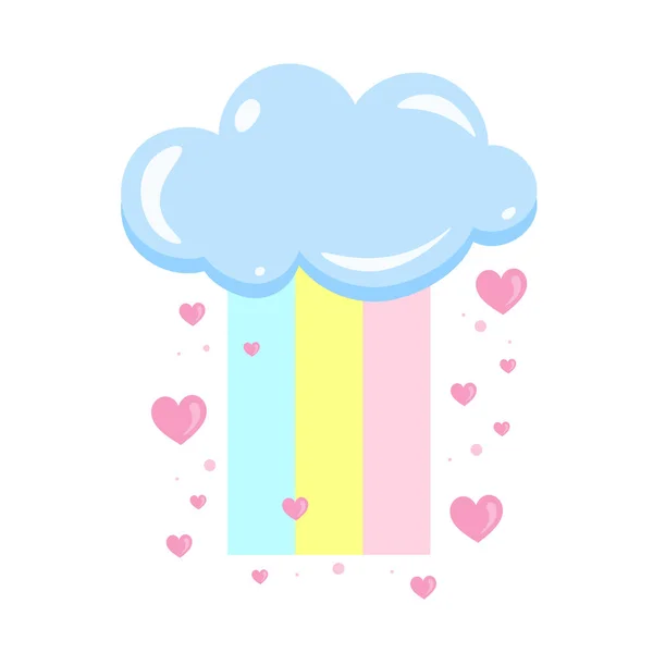 明るい空とカラフルな虹でいっぱい — ストックベクタ