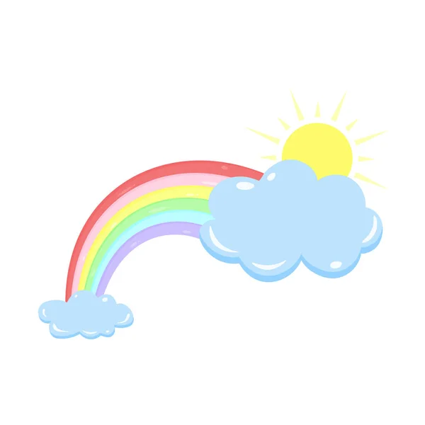 Heldere Lucht Gevuld Met Kleurrijke Regenbogen — Stockvector