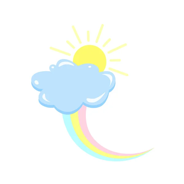 Ljus Himmel Och Fylld Med Färgglada Regnbågar — Stock vektor
