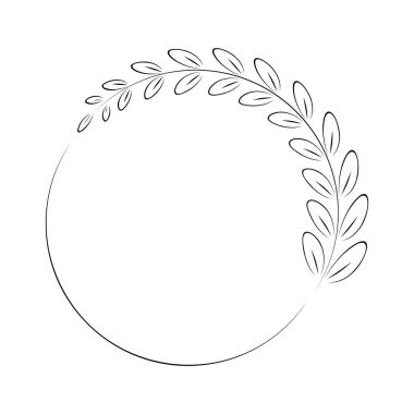 Yapraklarla dolu dallar çeşitli desenler çizilmiş düğün kartları, partiler, pankartlar, logolar için uygun.