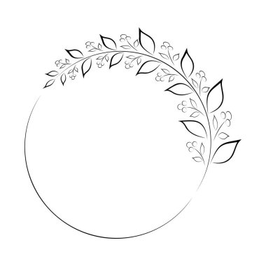 Yapraklarla dolu dallar çeşitli desenler çizilmiş düğün kartları, partiler, pankartlar, logolar için uygun.