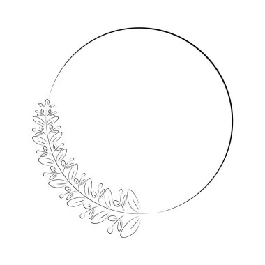 Yapraklarla dolu dallar çeşitli desenler çizilmiş düğün kartları, partiler, pankartlar, logolar için uygun.