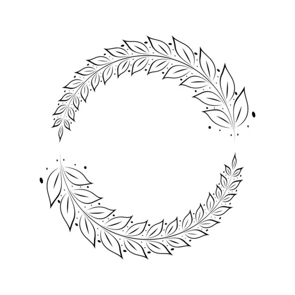 Zweige Voller Blätter Von Hand Gezeichnet Verschiedene Muster Geeignet Für — Stockvektor