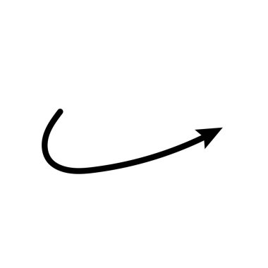 ok dairesi aşağı siyah el çizilmiş simge illüstrasyon vektörü