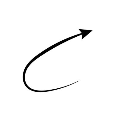 ok dairesi aşağı siyah el çizilmiş simge illüstrasyon vektörü