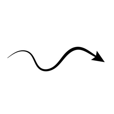 ok dairesi aşağı siyah el çizilmiş simge illüstrasyon vektörü