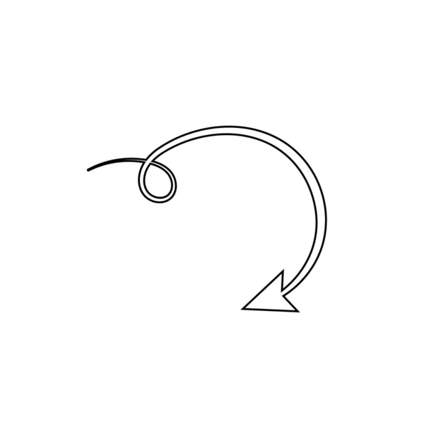 Стрілка Кола Вгору Чорна Рука Намальована Іконка Вектор — стоковий вектор
