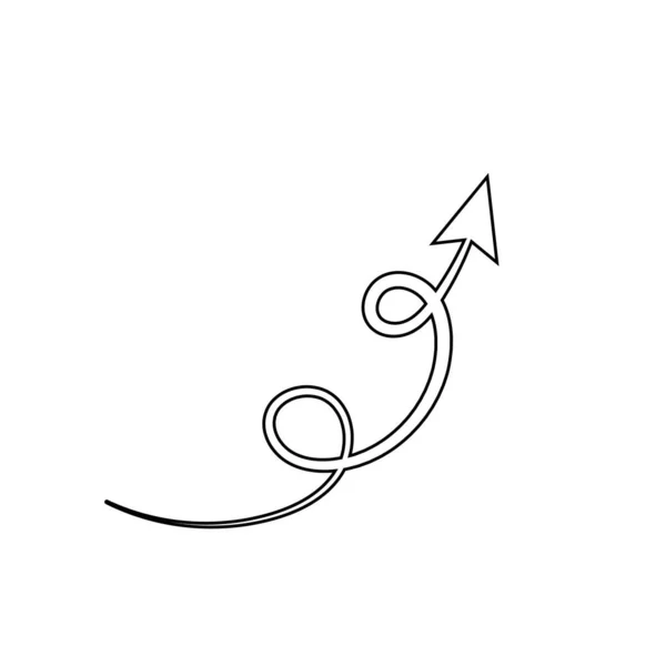 Flecha Círculo Hacia Arriba Abajo Negro Dibujado Mano Icono Ilustración — Vector de stock