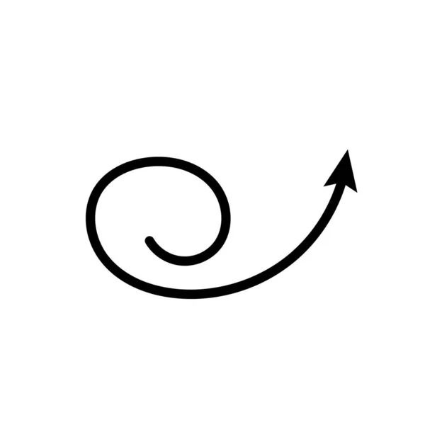 Βέλος Κύκλο Προς Κάτω Μαύρο Χέρι Ζωγραφισμένο Διάνυσμα Εικονίδιο — Διανυσματικό Αρχείο