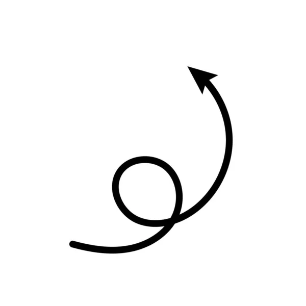 箭头圆下黑色手绘图标图解向量 — 图库矢量图片