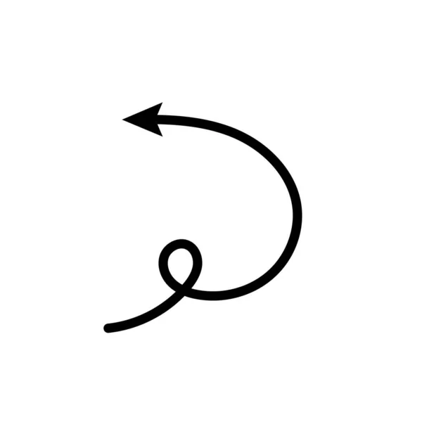 Freccia Cerchio Verso Basso Nero Mano Disegnato Icona Illustrazione Vettore — Vettoriale Stock