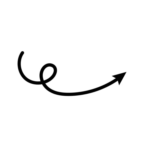 Стрілка Кола Вгору Чорна Рука Намальована Іконка Вектор — стоковий вектор