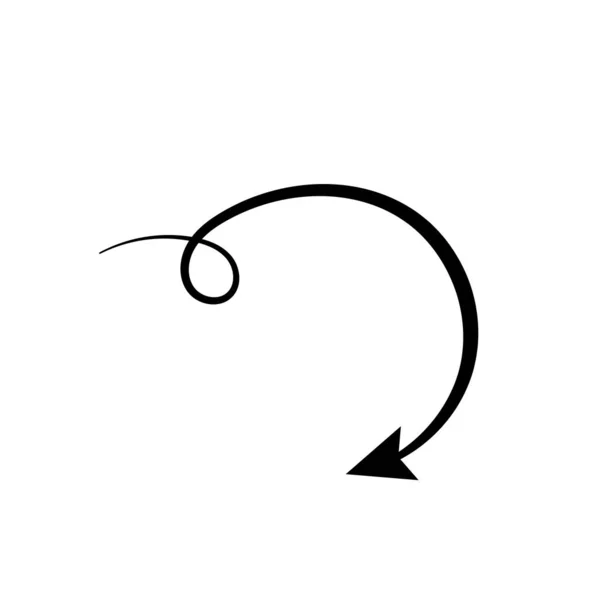 Šipka Kruh Dolů Černá Ručně Kreslené Ikony Ilustrační Vektor — Stockový vektor