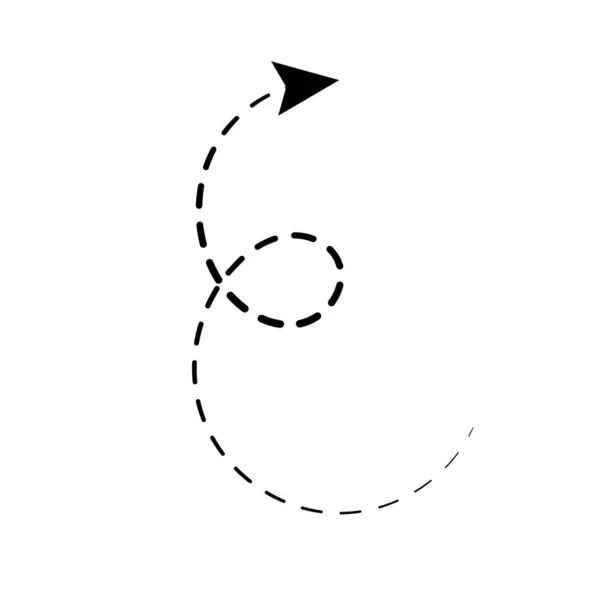 Arrow Circle Black Hand Drawn Icon Illustration Vector — Stock Vector