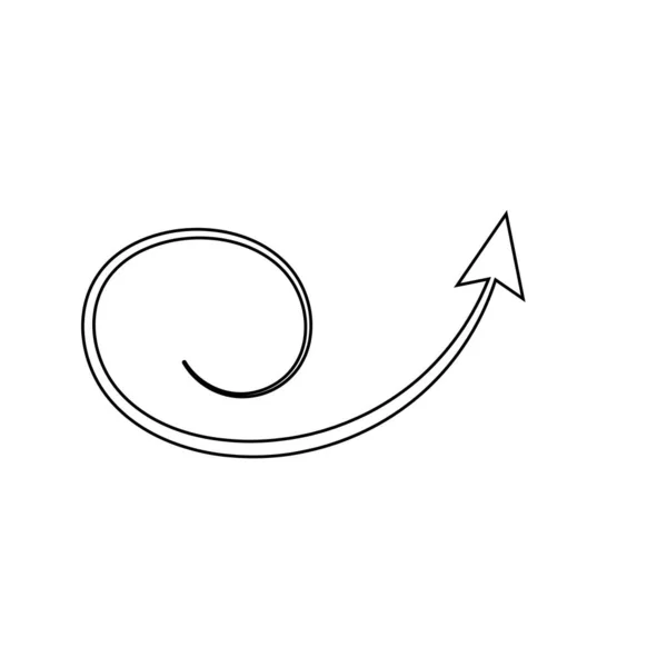 Pil Cirkel Upp Ner Svart Hand Ritad Ikon Illustration Vektor — Stock vektor