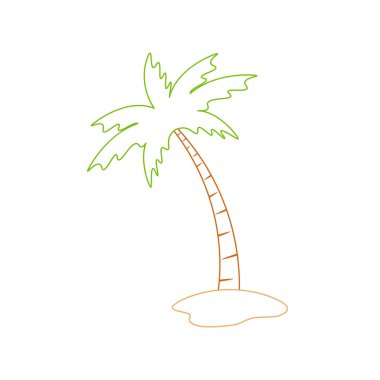 Beach coconut tree, seaside palm tree, coconut tree or island palm tree.