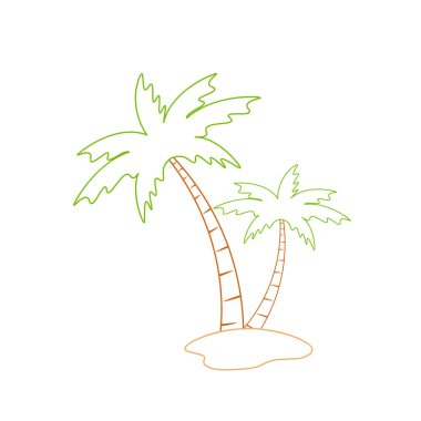 Beach coconut tree, seaside palm tree, coconut tree or island palm tree.