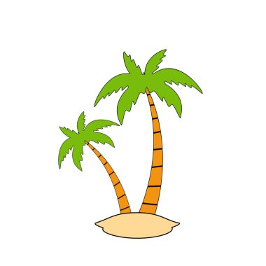 Beach coconut tree, seaside palm tree, coconut tree or island palm tree.