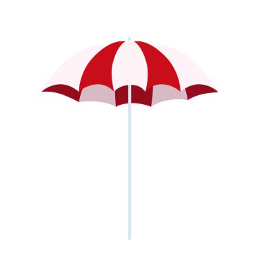 Beach umbrella and beach chair isolated