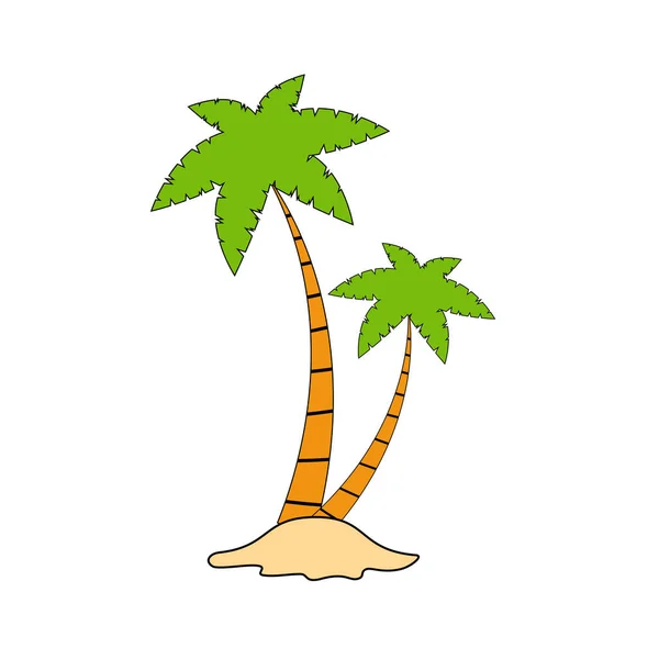 Beach Coconut Tree Seaside Palm Tree Coconut Tree Island Palm — Stockvector